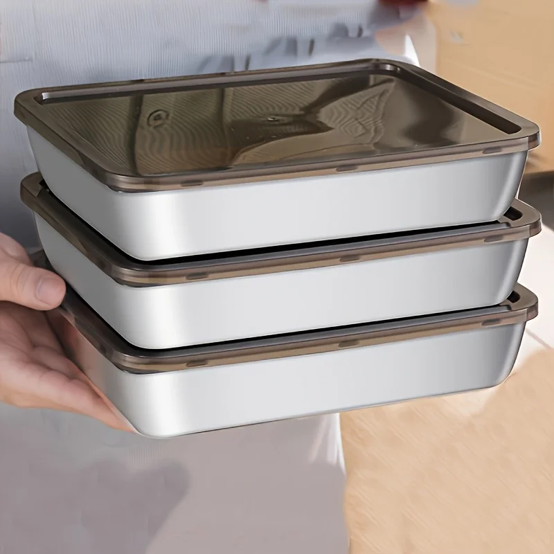 Food Storage Home - 5'li Paslanmaz Çelik Gıda Saklama Seti