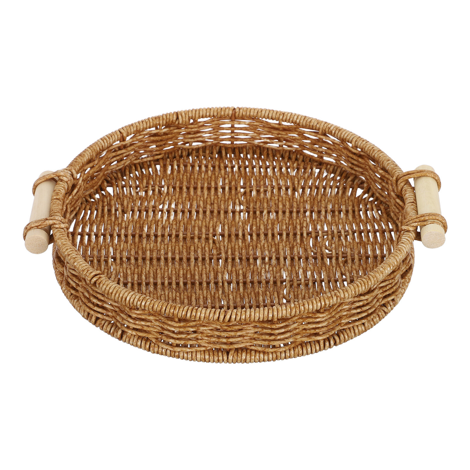Food Storage Home - İmitasyon Rattan Ekmek Sepeti 27Cm Yuvarlak