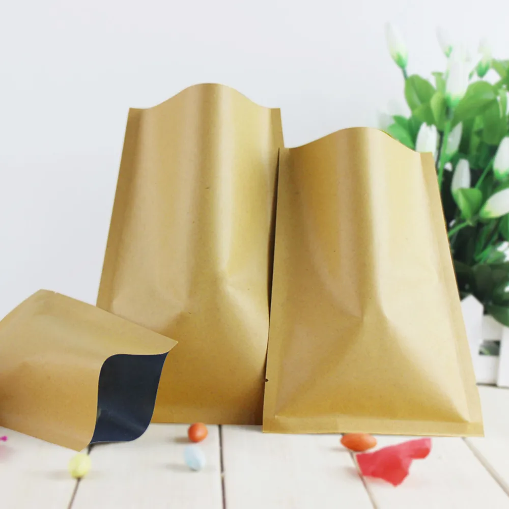 Food Storage Mylar Bags - 8*12 cm Üstü Açık Kahverengi Kraft