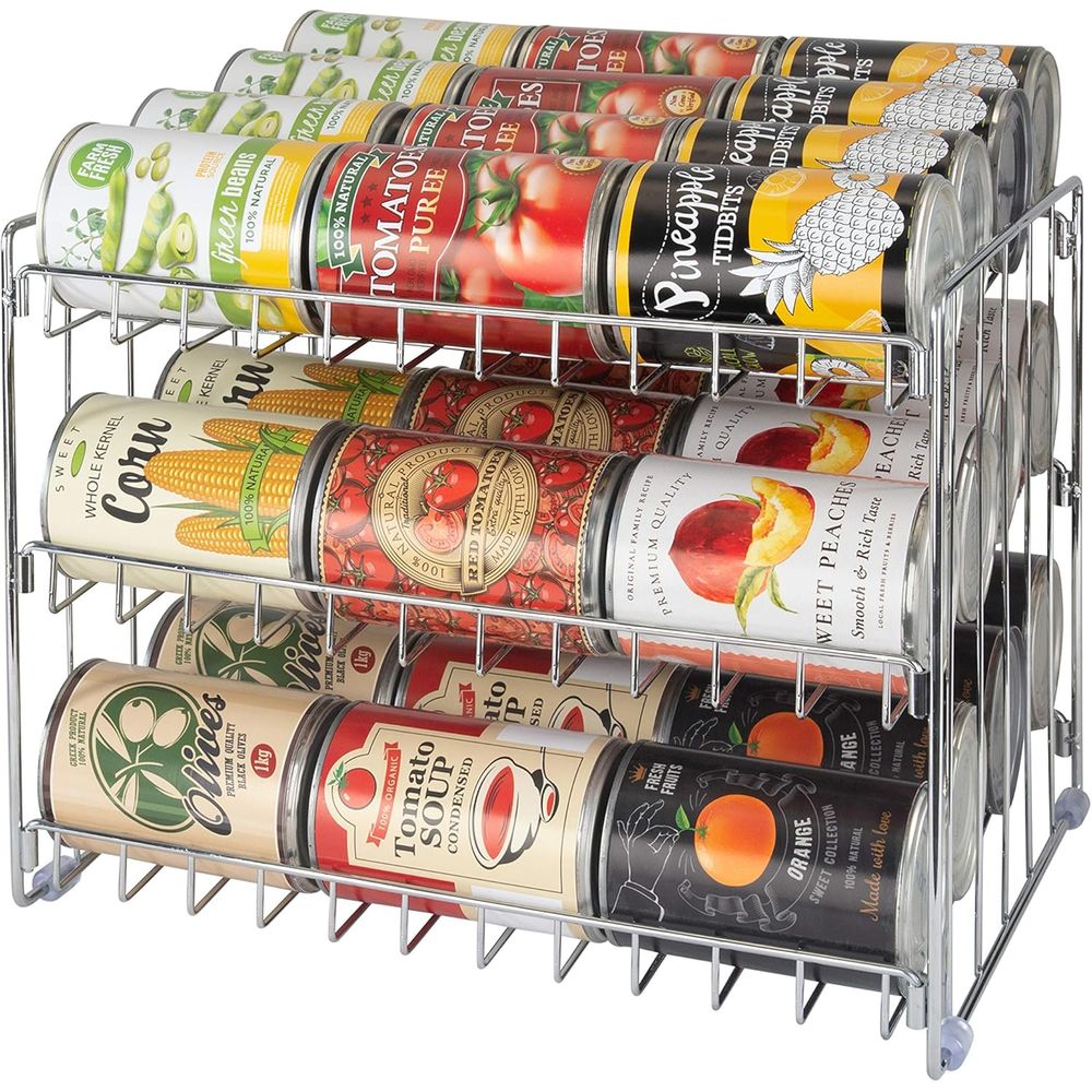 Food Storage For Pantry - 3 Katlı Konservesi Düzenleyici | Krom
