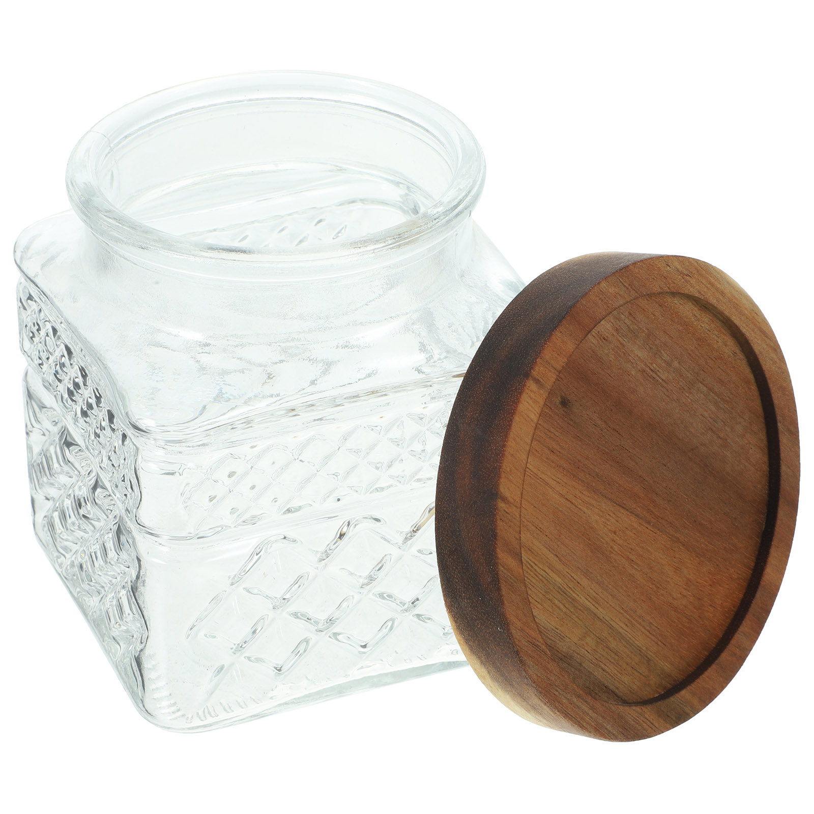 Food Storage Jars With Wooden Lids - Cam Saklama Kavanozu Hava Geçirmeyen Kap