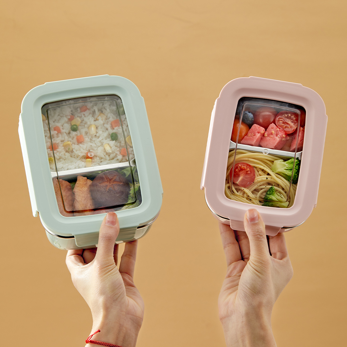 Food Storage Vault - Mikrodalga 304 Paslanmaz Çelik Bölmeli Öğle