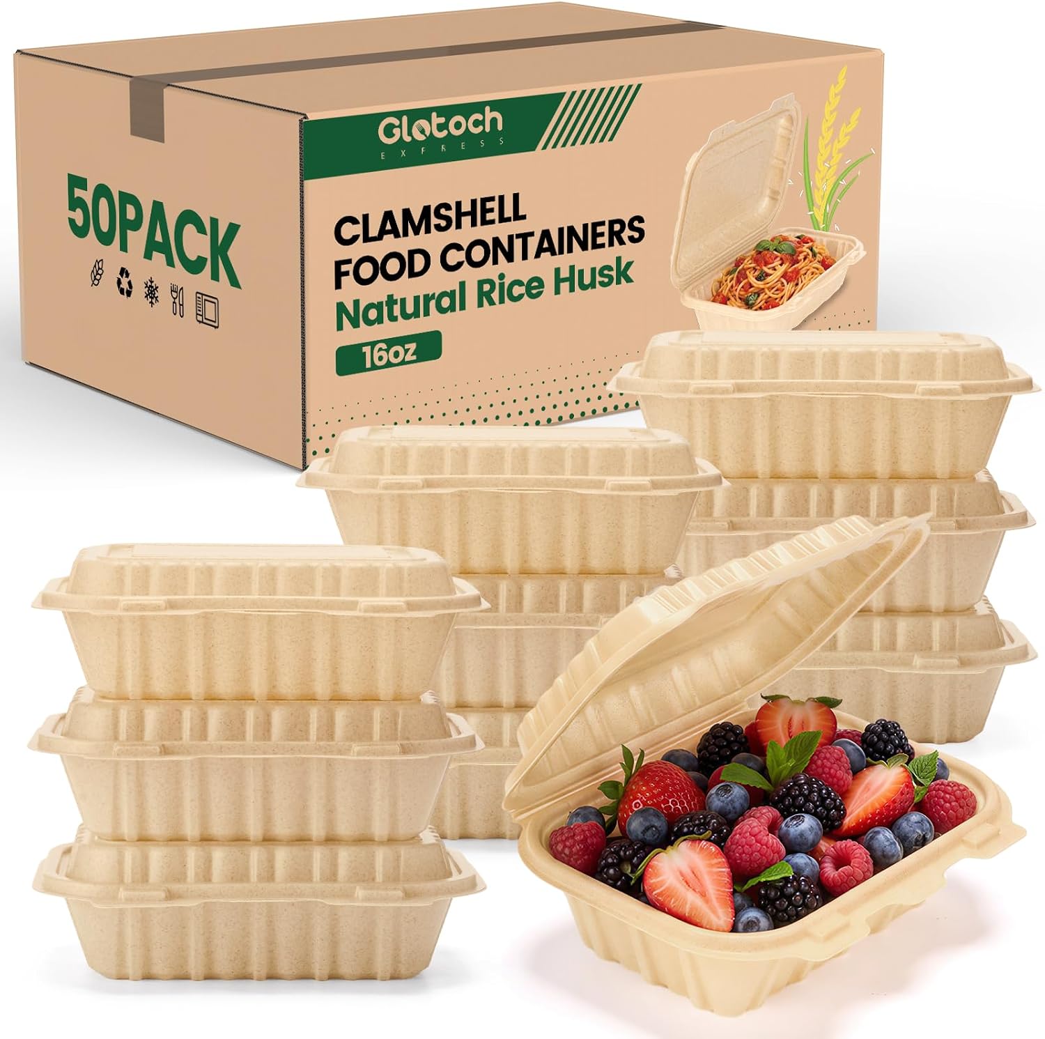 Food Storage Oven Safe - 50'li Paket 16oz (473ml) Deniz Kabuğu