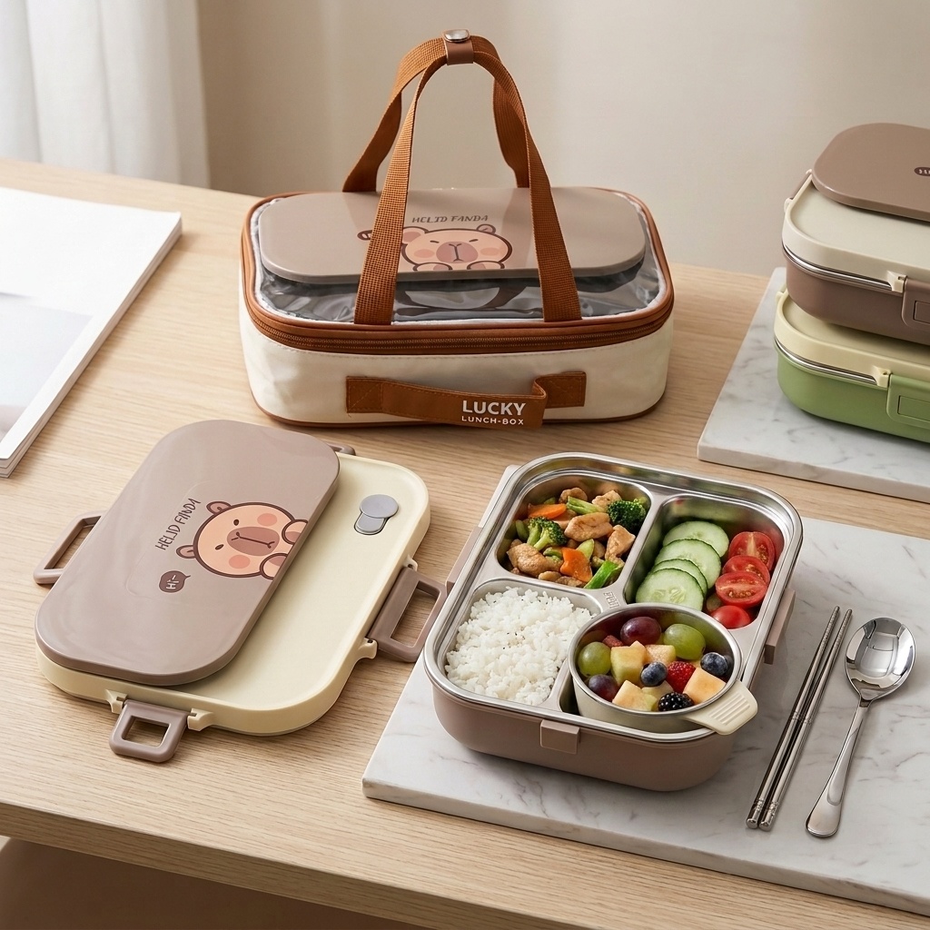 Food Storage Vault - 304 Paslanmaz Çelik Bento Öğle Yemeği