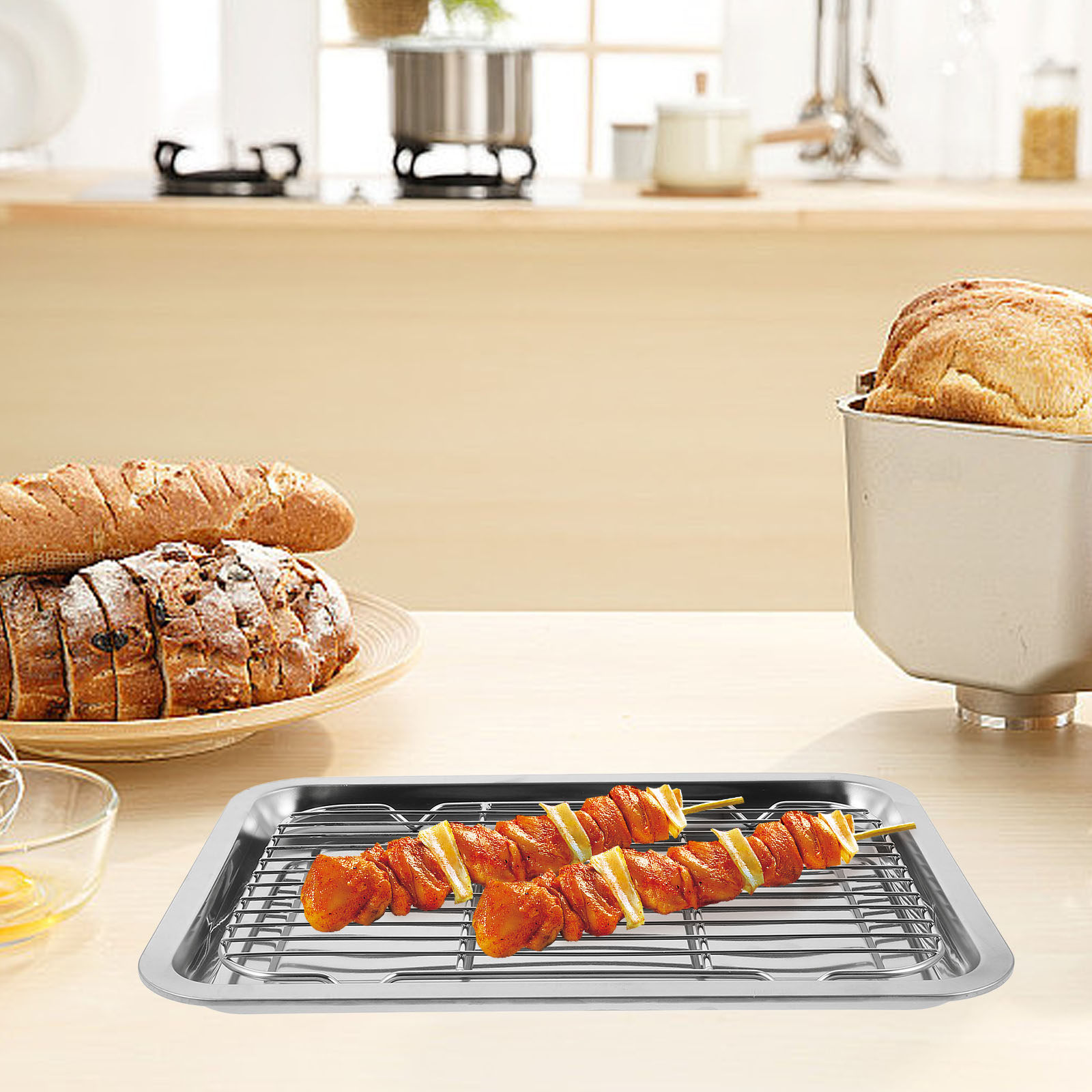 Food Storage In Stainless Steel - 1 Set Paslanmaz Çelik Tel Pişirme