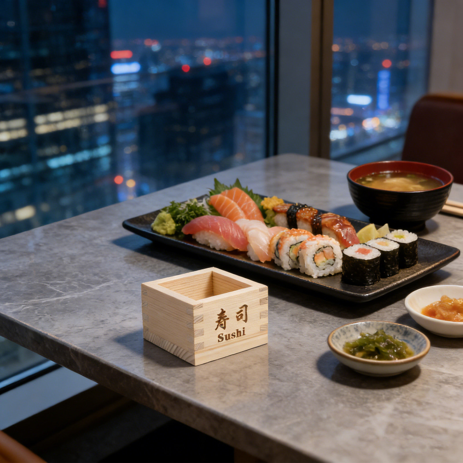 Food Storage Square Containers - Japon Masu Sake Kabı Ahşap Sake