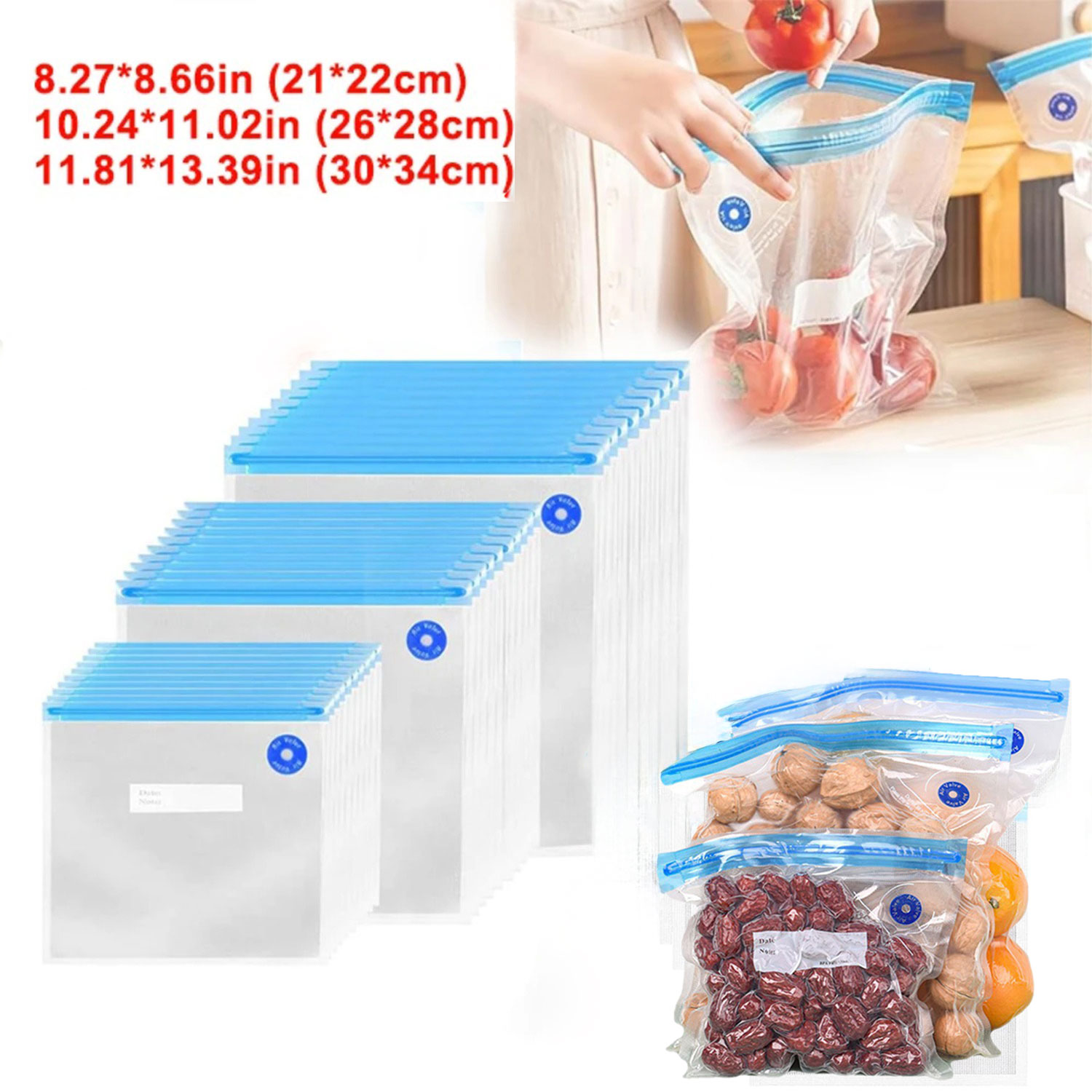 Food Storage Vacuum Bags - Sous Vide Torbaları Yeniden Kullanılabilir Vakumlu