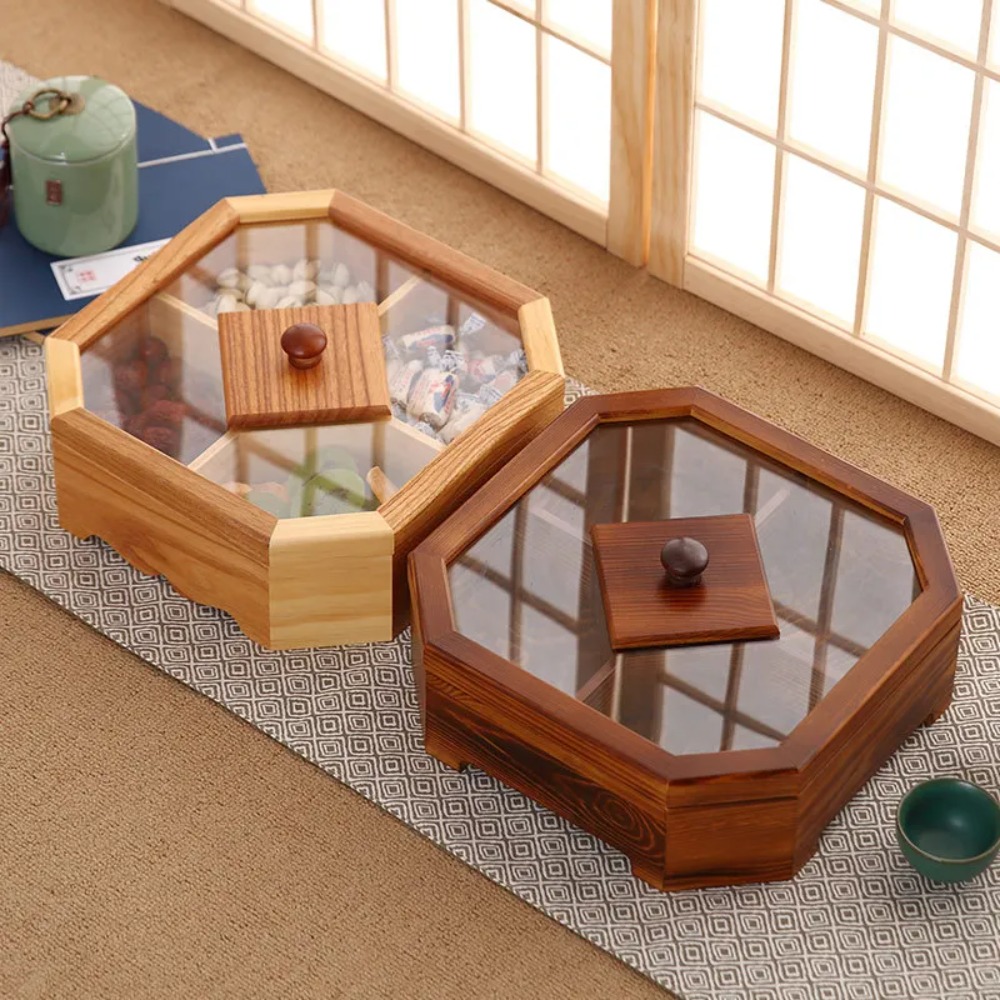 Food Storage Jars With Wooden Lids - Yeni Ahşap Şekerleme Bisküvi Saklama Kutusu
