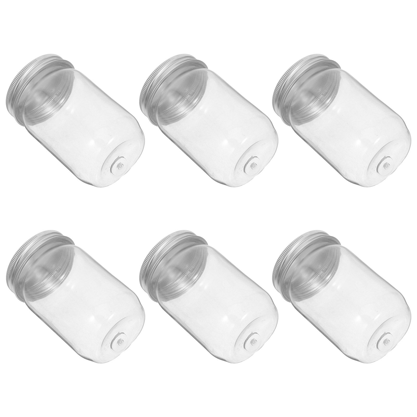 Food Storage And Containers - 6 adet şeffaf plastik Mason kavanozlar