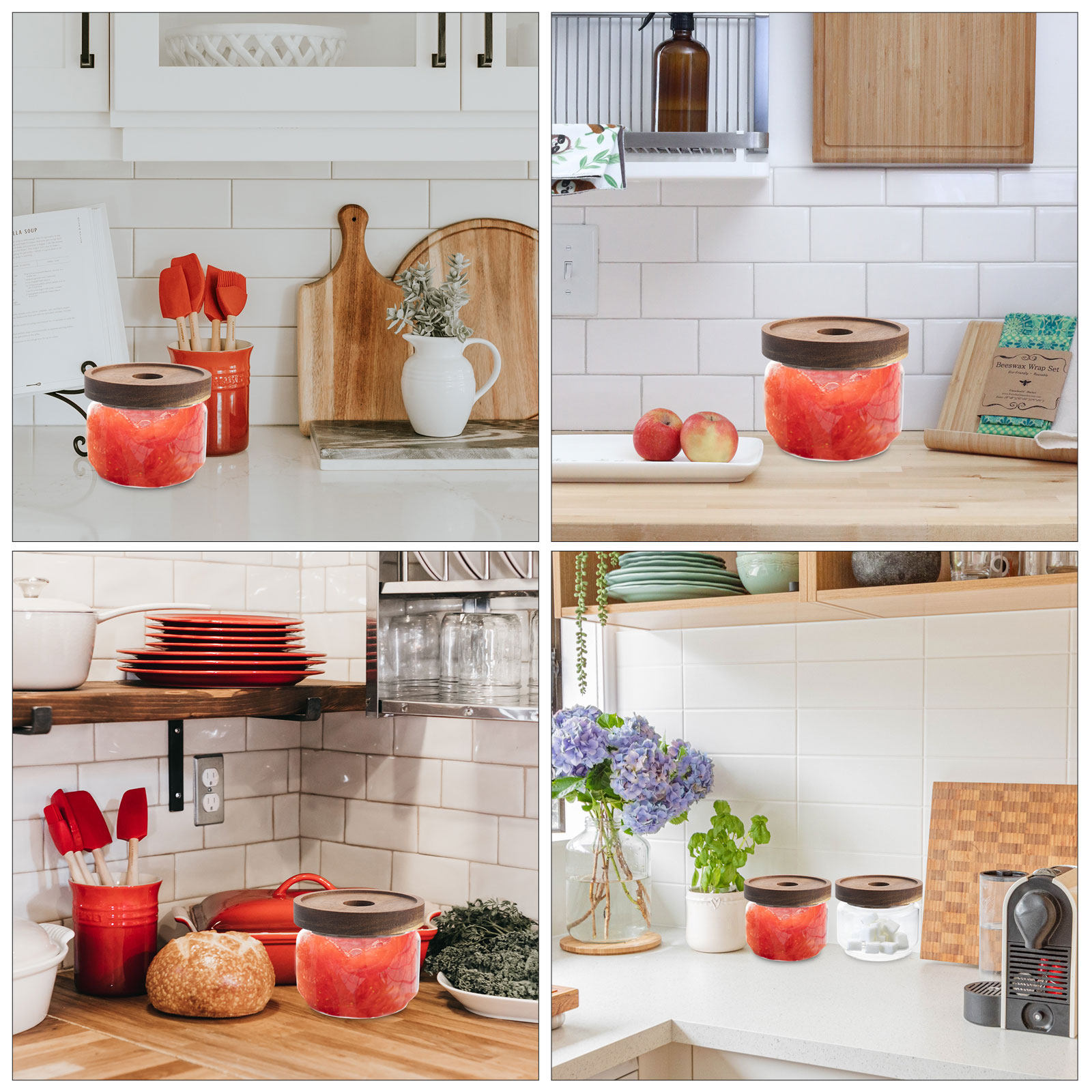 350Ml Şeffaf Isıya Dayanıklı C - Food Storage Jars With Wooden Lids incelemesi ve fiyatı