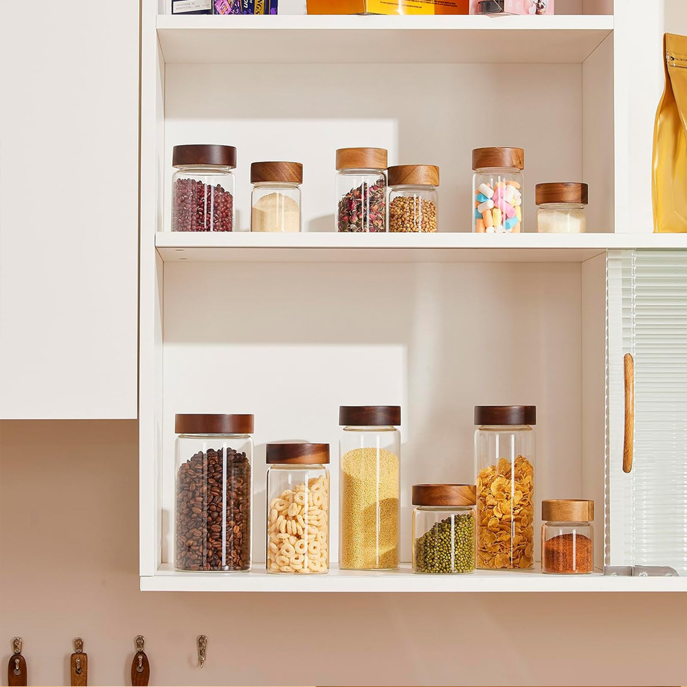 Cam Gıda Saklama Kavanozları,  - Food Storage Jars With Wooden Lids incelemesi ve fiyatı
