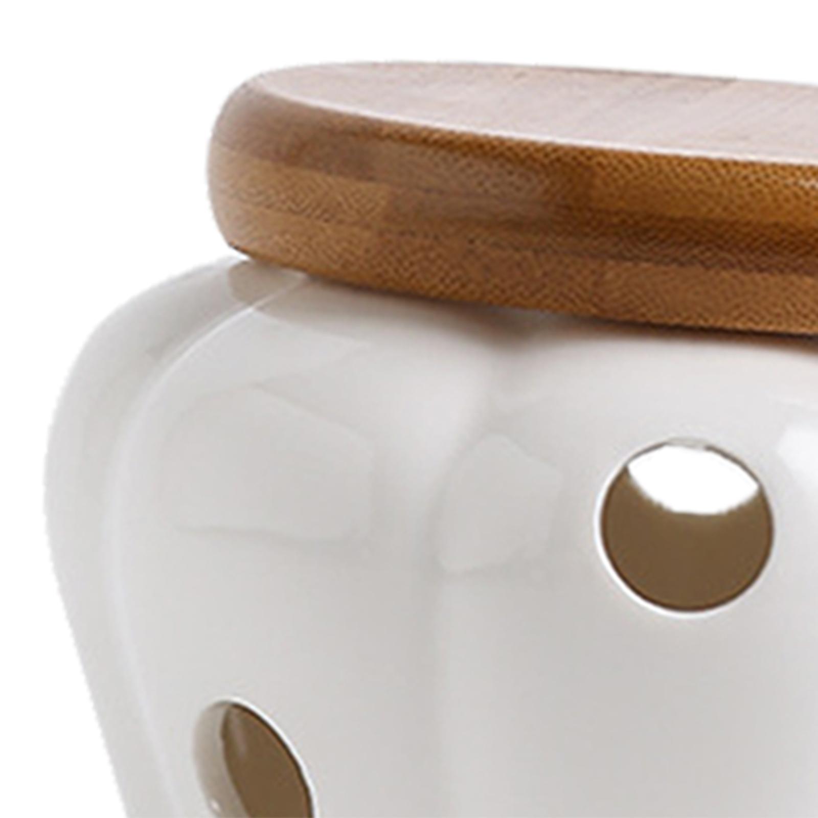 Ahşap Kapaklı Seramik Sarımsak - Food Storage Jars With Wooden Lids incelemesi ve fiyatı