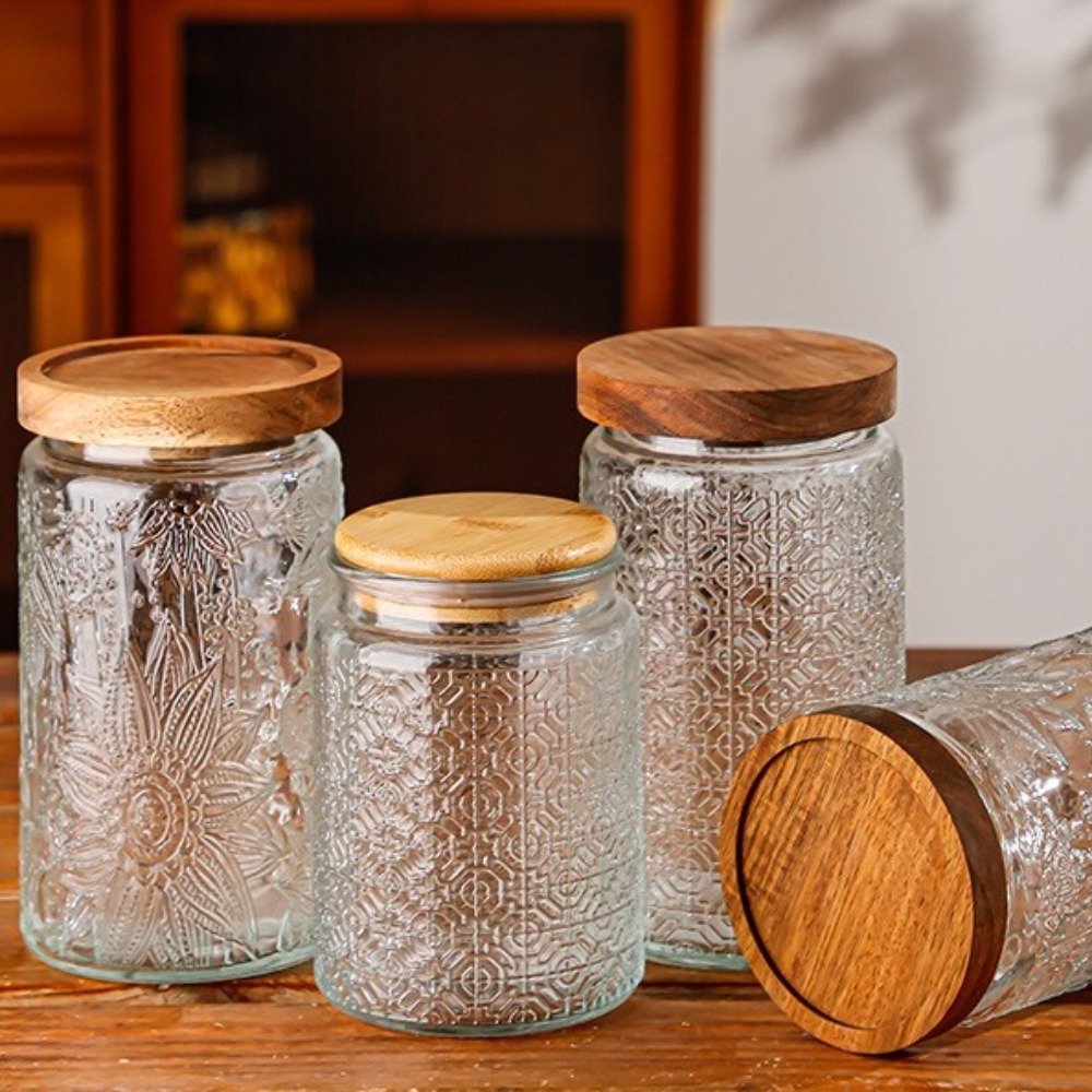 1000 ML Saklama Şişeleri Kavan - Food Storage Jars With Wooden Lids incelemesi ve fiyatı