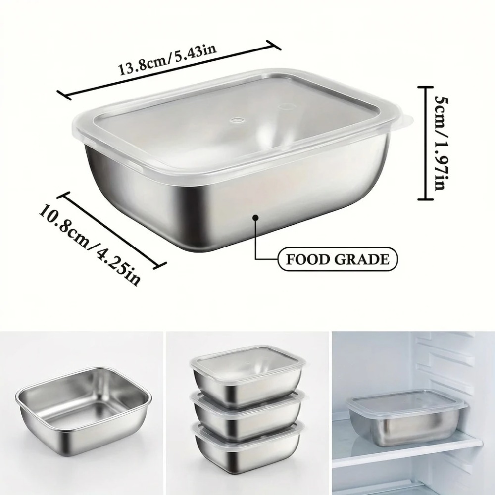 6 Adet Paslanmaz Çelik Gıda Sa - Food Storage In Stainless Steel incelemesi ve fiyatı