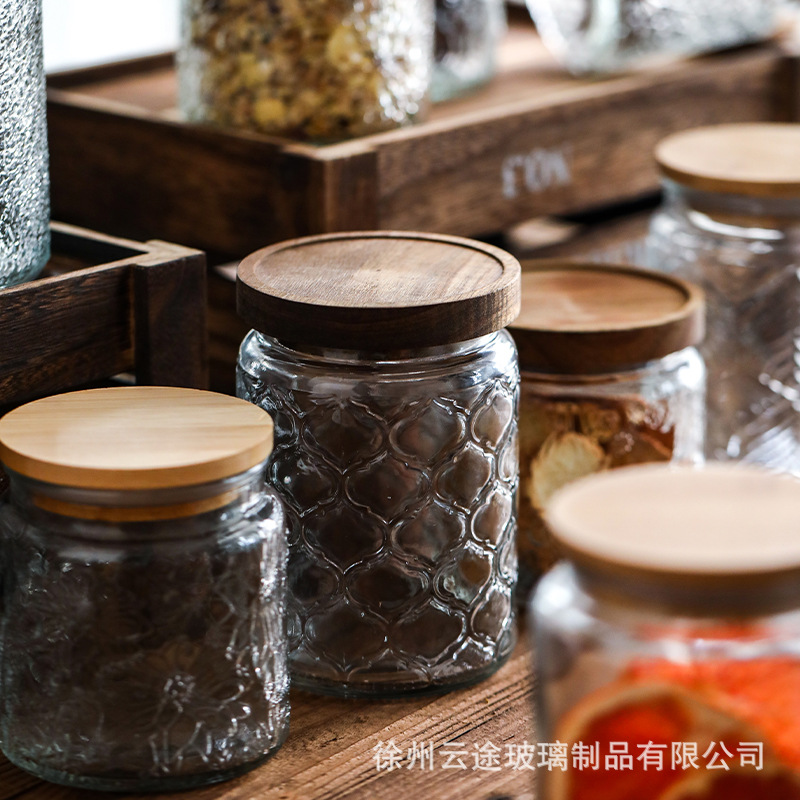 Vintage kabartmalı cam saklama - Food Storage Jars With Wooden Lids incelemesi ve fiyatı