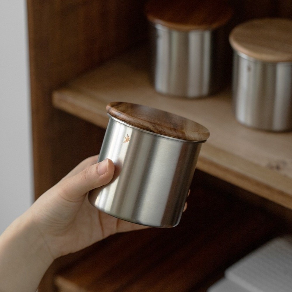 Yeni Paslanmaz Çelik Matcha Ka - Food Storage Jars With Wooden Lids incelemesi ve fiyatı