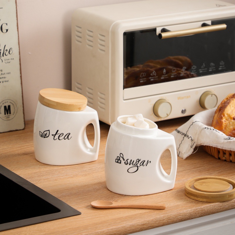 Seramik Saklama Kavanozu, Bamb - Food Storage Jars With Wooden Lids incelemesi ve fiyatı