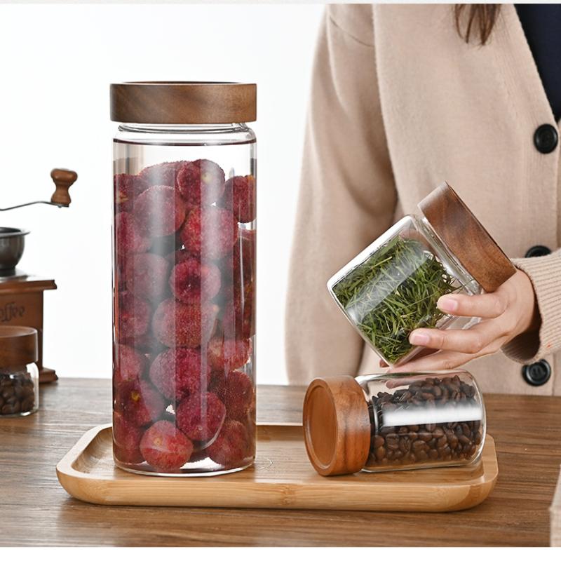 Kahve Çekirdekleri Mühürlü Tan - Food Storage Jars With Wooden Lids incelemesi ve fiyatı