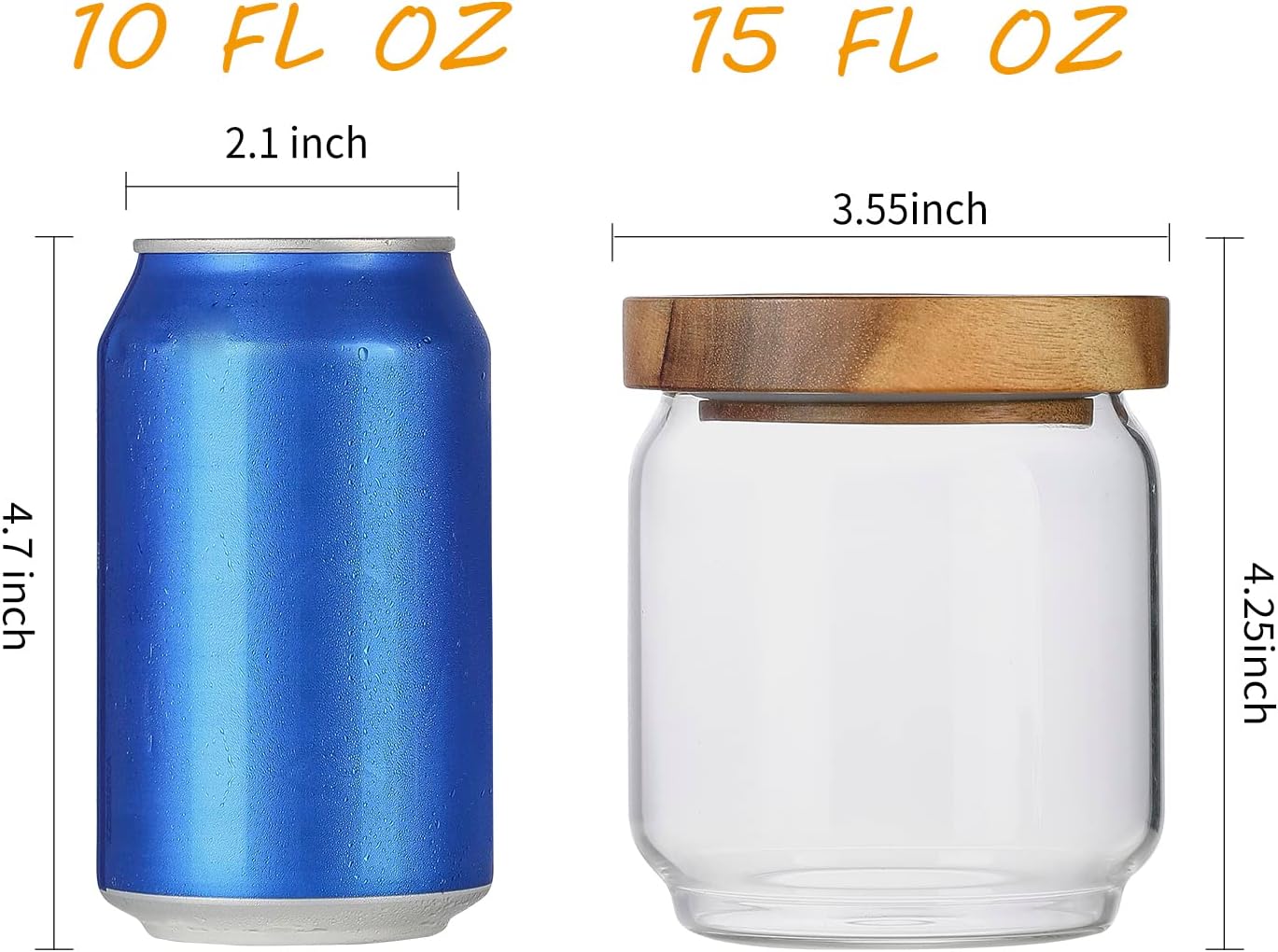 4'lü Paket 15oz Şeffaf Cam Kav - Food Storage Jars With Wooden Lids incelemesi ve fiyatı